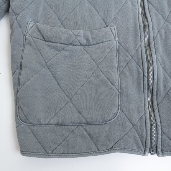 Urban Outfitters Freja Quilted Hooded Jacket Gray Winter Oversized Small - Picture 7 of 14